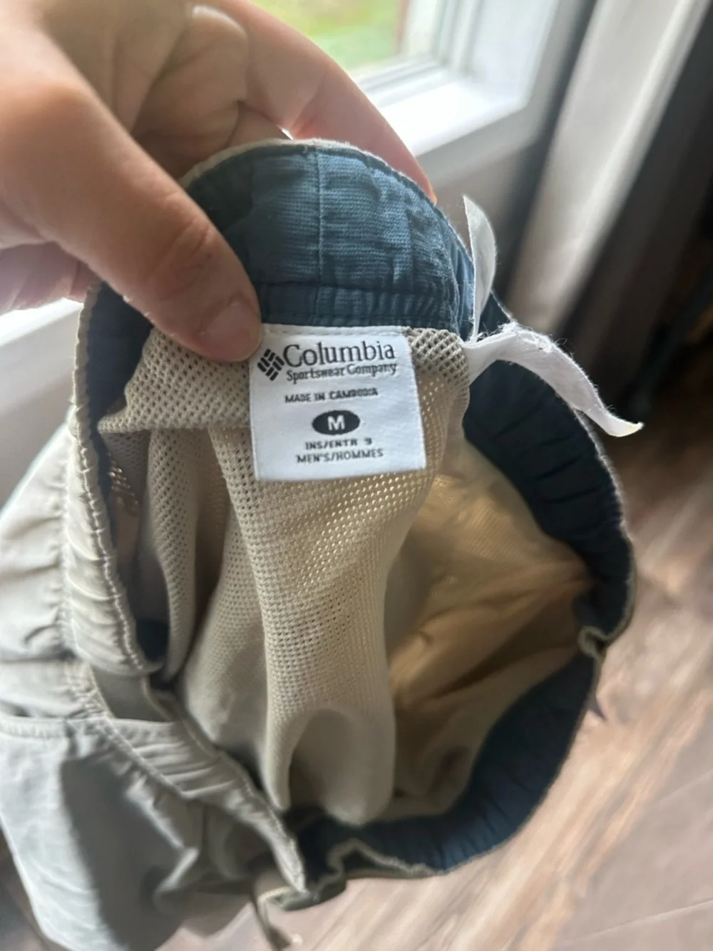 Columbia khaki Hybrid Men's Cargo Shorts Utility Pockets and Drawstring Waist